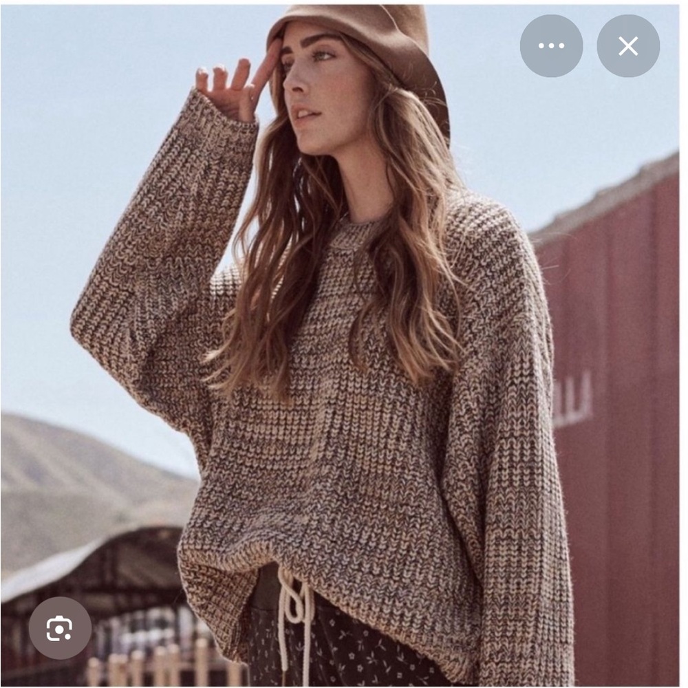 THE GREAT. Wool Alpaca Marled Relaxed Sweater